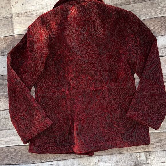 Vintage 90’s Indie Paisley Print Two Star Dog Button Front Blazer Jacket - Picture 5 of 5